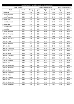 Londra (London) İ&ccedil;in 2015 Aralık Ayı Namaz Vakitleri &Uuml;lke : İngiltere