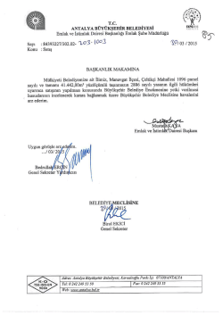 G&uuml;ndemin 85.Maddesi - Antalya Belediyesi