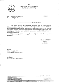 T.c. ADAPAZARI KAYMAKAMLIĞI İl&ccedil;e MiııiEğiiim M&uuml;d&uuml;rl&uuml;ğ&uuml;