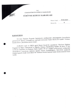 y&uuml;r&uuml;tme kurulu kararları - Mevlana Değişim Programı