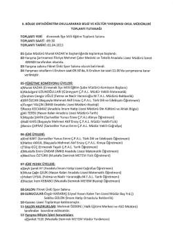 bilgi ve genel k&uuml;lt&uuml;r yarışması toplantı tutanağı