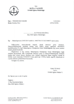 MUĞLA vALİLİĞİ - muğla il mill&icirc; eğitim m&uuml;d&uuml;rl&uuml;ğ&uuml;
