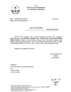 İl&ccedil;e Milli Eğitim M&uuml;d&uuml;rl&uuml;ğ&uuml; Yazısı