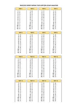ingilizce dersi yaprak testleri i&ccedil;in cevap anahtarı 1. c 2. b 3. d 4. a 5