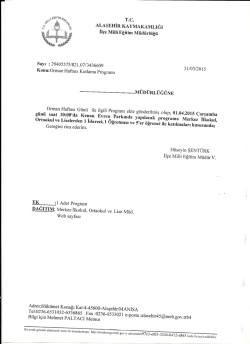 İl&ccedil;e Milli Eğitim M&uuml;d&uuml;rl&uuml;ğ&uuml; 31/03/2015 tarih 3436609 sayılı Orman