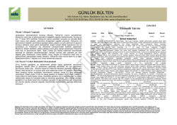 G&uuml;nl&uuml;k B&uuml;lten 13.04.2015