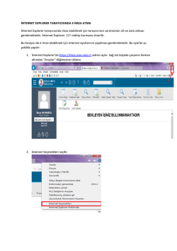 Internet Explorer tarayıcısında e-imza atabilmek i&ccedil;in gerekli ayarlar