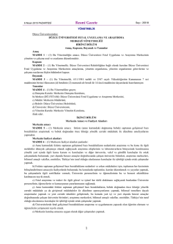 D.&Uuml;. FETAL Uygulama ve Araştırma Merkezi Y&ouml;netmeliği