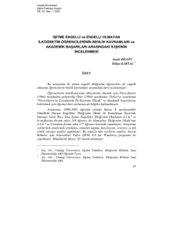 İşitme Engelli ve Engelli Olmayan İlk&ouml;ğretim &Ouml;ğrencilerinin Benlik