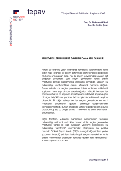 ysk mılletvekılı dagılımı