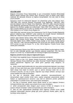 G&Uuml;LS&Uuml;M AZERİ Boğazici &Uuml;niversitesi Kimya Muhendisliği