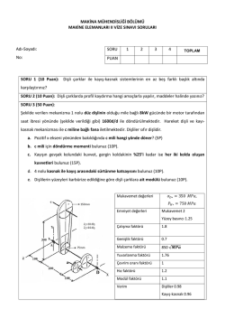 İstatistik Dersi Vize Sınavı Soruları
