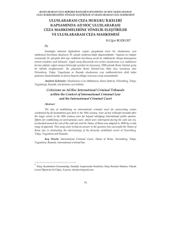 ad hoc uluslararasi ceza mahkemelerne ynelk