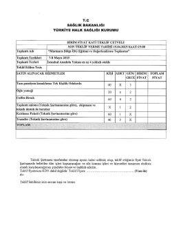 T.c sAĞLıK BAKANLIĞI T&Uuml;RKİYE HALK sAĞLıĞı KURUMU