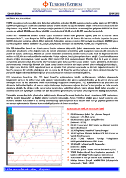 G&uuml;nl&uuml;k B&uuml;lten - Turkborsa.net