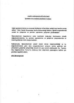 İşveren Staj Değerlendirme Formu