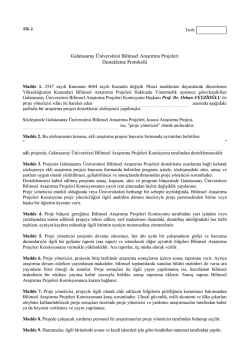 BAP Destekleme Protokol&uuml; - Galatasaray &Uuml;niversitesi