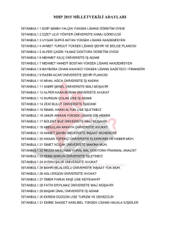MHP 2015 MİLLETVEKİLİ ADAYLARI