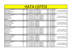 HATA LİSTESİ
