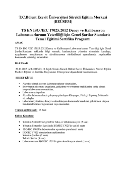 TS EN ISO /IEC 17025:2012 Deney ve Kalibrasyon