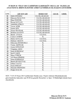 07-08-09-10 nisan 2015 tarihinde kardeşk&ouml;y okullar yıldızlar
