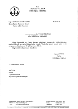 Benim Bayramım&acute; konulu yarışma duyurusu g&ouml;rmek i&ccedil;in tıklayınız.