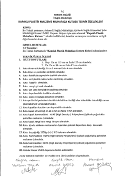 Kapaklı Plastik Muhafaza Kutusu Teknik Şartname