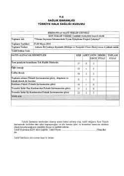 T.C sAĞLıK BAKANLIĞI - T&uuml;rkiye Halk Sağlığı Kurumu