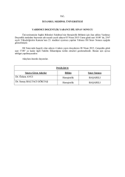 Dr. &Ouml;zlem AVCI Hemşirelik BAŞARILI Dr. Sonay BALTACI G&Ouml;KTAŞ