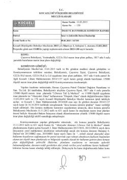 Meclis Kararı - Kocaeli B&uuml;y&uuml;kşehir Belediyesi