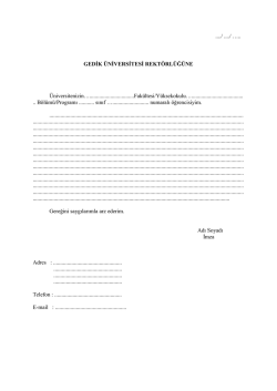 dilek&ccedil;e &ouml;rneği - Gedik &Uuml;niversitesi