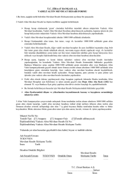 Ek 10 Vadeli Altın Mevduat Hesabı Formu