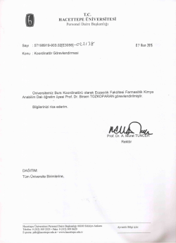 Koordinat&ouml;r G&ouml;revlendirmesi - Hacettepe &Uuml;niversitesi Personel