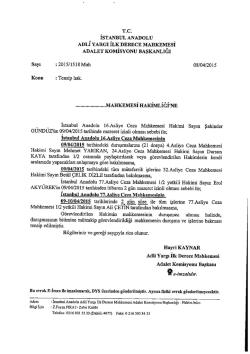 r.c. İSTANBUL ANADOLU ADLİ YARGI iLK