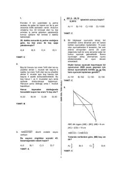 Bireysel Yarışma Soruları ve Cevapları 2015