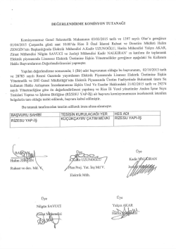 Komisyon Değerlendirme Tutanağı İ&ccedil;in tıklayınız.