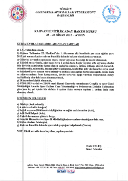rahvan binicilik aday hakem kursu 25&ndash;26 nisan 2015 &ndash; aydın