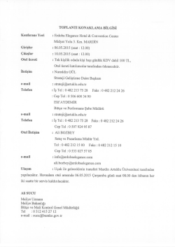 Konferans Yeri - B&uuml;t&ccedil;e ve Mali Kontrol Genel M&uuml;d&uuml;rl&uuml;ğ&uuml;