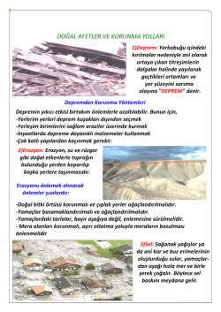 DOĞAL AFETLER VE KORUNMA YOLLARI