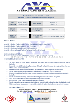 Alternatif Turizmin Geliştirilmesi Mali Destek Programı