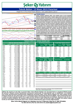 Teknik B&uuml;lten 13 Nisan 2015 Pazartesi