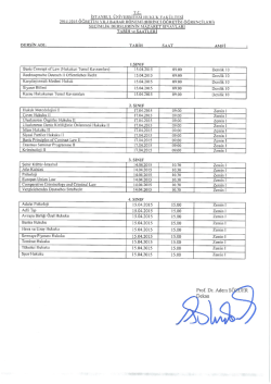 Se&ccedil;imlik Derslerin Vize Mazeret Sınav Tarih ve Saatleri