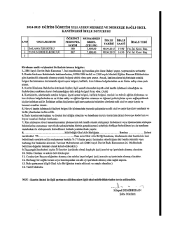 2014-2015 &ouml;ğretim yılı aydın merkez ve merkeze bağlı okul