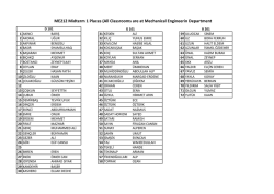 ME212 Midterm 1 Places - METU | Department of Mechanical