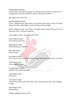 ADANA BAĞIMSIZ ADAYLAR Mahmut Yüksel , Ercan