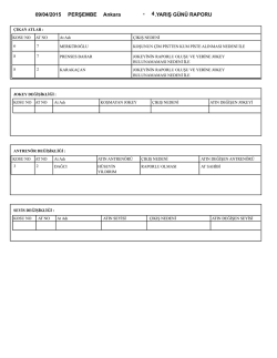 09/04/2015 PERŞEMBE 4.YARIŞ GÜNÜ RAPORU Ankara