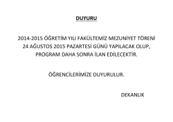 2014-2015 &Ouml;ĞRETİM YILI MEZUNİYET T&Ouml;RENİ