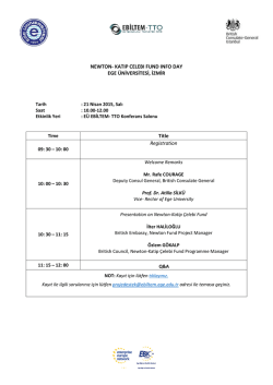NEWTON- KATIP CELEBI FUND INFO DAY EGE
