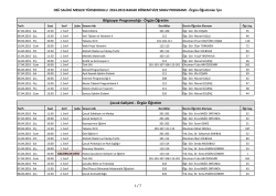 &Ouml;rg&uuml;n &Ouml;ğretim Vize Takvimi (2014-15 / Bahar)