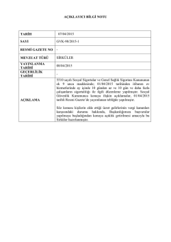 İNTERNET SİTESİNE KONULACAK